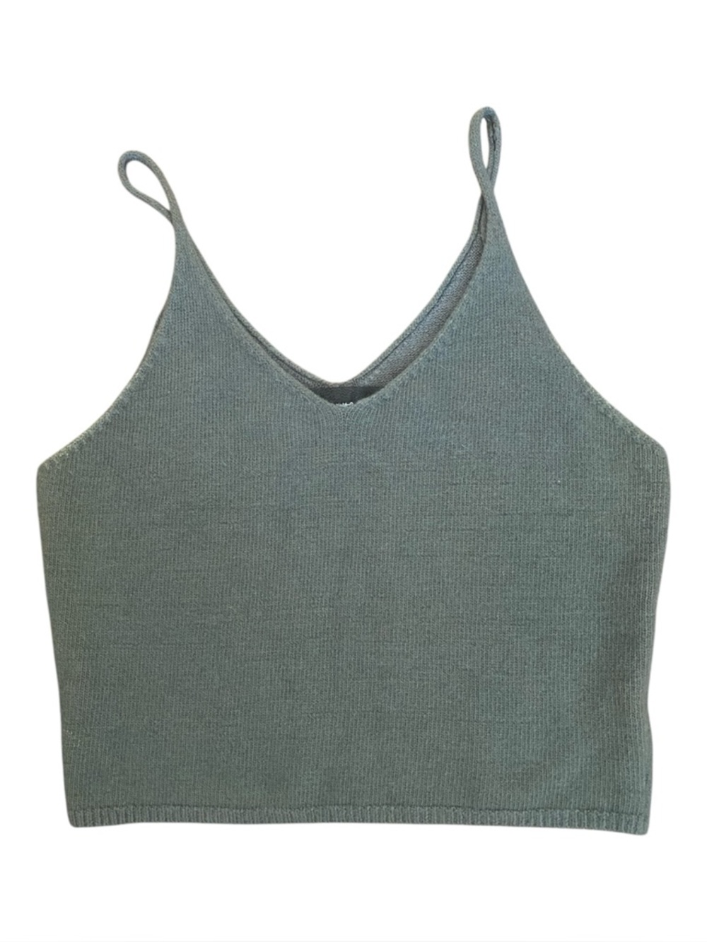 Code x Mode Angora Blend Knit Cami Tank Gray Fuzzy Soft Sweater Crop Top M